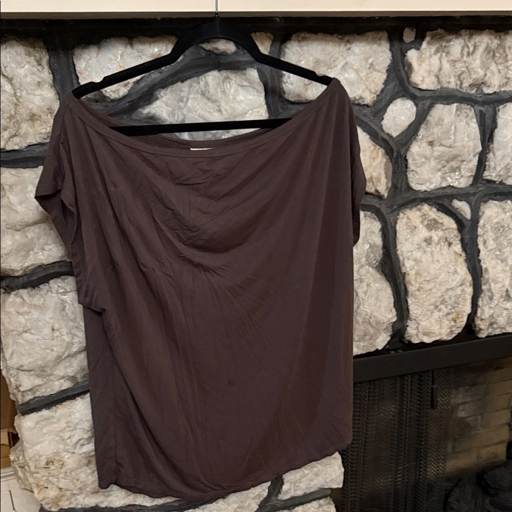 78 & Sunny Brown Draped Off-Shoulder Top - Picture 2 of 5